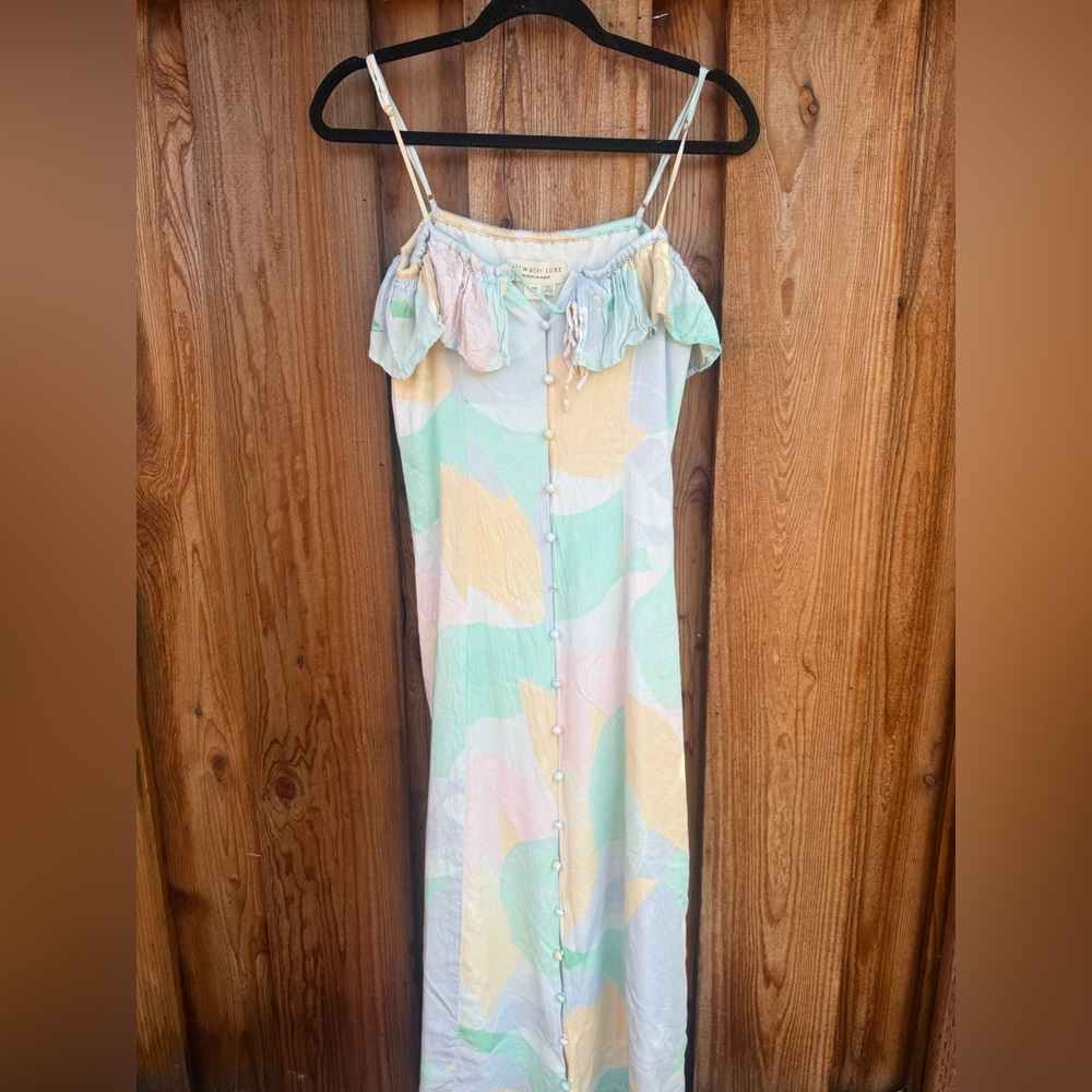 Pastel Maxi Dress with Spaghetti Straps